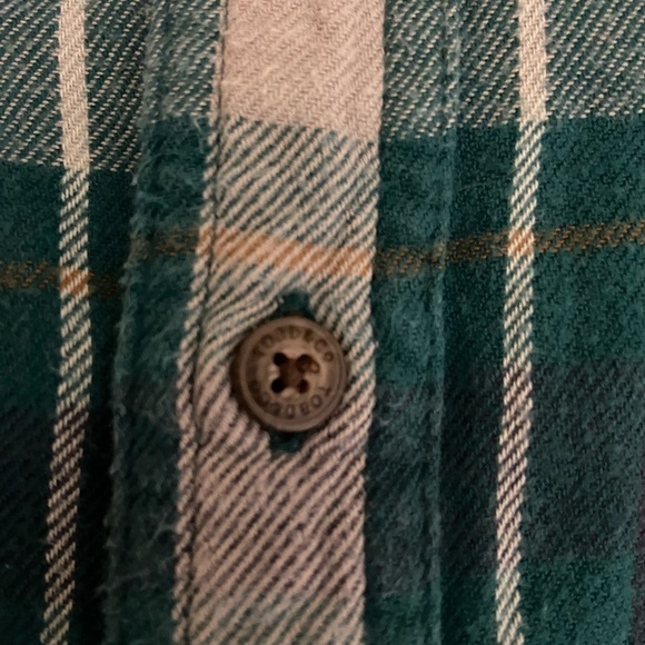Toad&Co Dually Plaid Flannel Shirt Organic Cotton Size XL Double Layer Green - Picture 11 of 13